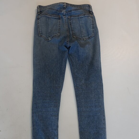 Womens Rag & Bone Blue Farrah Nina High-Rise Ankle Skinny Denim Jeans 23 - Picture 11 of 14